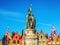 BRUGGE, BELGIUM - JANUARY 17, 2016: Statue of Jan Breydel and Pieter De Coninck, heroes of the battle of the spurs