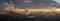 Brugneto lake mountains panorama at sunset