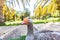 Brumadinho, Minas Gerais, Brazil. Duck enjoyng the garden at Inhotim