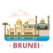 Brunei country design template Flat cartoon style