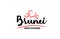 Brunei country with red love heart and its capital Bandar Seri Begawan creative typography logo design