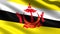 Brunei flag, with waving fabric texture