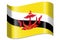 Brunei - waving country flag, shadow