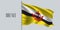 Brunei waving flag on flagpole vector illustration