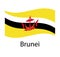 Brunei waving flag set of vector illustration.