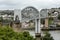 Brunel`s Royal Albert Bridge over the river Tamar, Cornwall