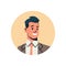 Brunette businessman avatar man face profile icon concept online support service male cartoon character portrait