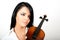 brunette woman with violin