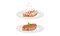 Bruschetta cooking set. Toast bread slices with tomato, cheese and meat ingredients vector illustration