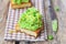 Bruschetta with green pea