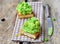 Bruschetta with green pea