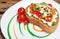 Bruschetta ( Italian Toasted Garlic Bread ) with tomato & cheese