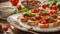bruschetta with meal, cheese, basil appetizer food bread snack tasty healthy