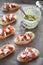 Bruschetta with spruce sprout pesto