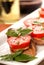 Bruschetta with tomato, mozzarella and basil