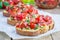 Bruschetta with tomatoes, herbs and oil