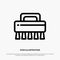 Brush, Cleaning, Set Line Icon Vector