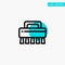 Brush, Cleaning, Set turquoise highlight circle point Vector icon
