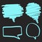 Brush doodle speech icons. Sketch star burst line. Arrow icon. Communication icon set. Vector illustration. Stock image.