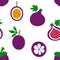 Brush Grunge Exotic Fruits Seamless Pattern.