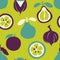 Brush Grunge Exotic Fruits Seamless Pattern.