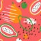 Brush Grunge Papaya Seamless Pattern.