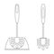 Brush icon. Set of brushes in outline style. Used when bathroom dirty. Instrument for cleaning toilets. Toilet cleaning icon.