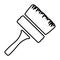 Brush icon. Wide brush for painting works, for covering large surfaces.