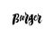 Brush lettering illustartion for burger