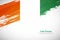 Brush painted grunge flag of Cote dIvoire country. Hand drawn flag style of Cote dIvoire