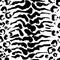 Brush painted leopard seamless pattern. Black and white tiger grunge background.