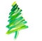 Brush stroke green Christmas tree.