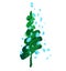 Brush stroke green Christmas tree.