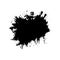 Brush stroke isolated white background. Black smudge paint brush. Grunge texture stroke line. Art ink dirty design