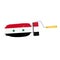 Brush Stroke With Syria National Flag Isolated On A White Background. Vector Illustration.