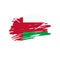 Brush stroke texture flag of Oman