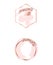 Brush strokes in gentle pink tones.Gentle pastel colors.Rose gold frame circle and hexagonal frame .Abstract vector background.Pin