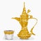Brush Strokes Traditional Arab Coffee Vector Illustration