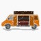Brush Strokes Two Doors Mobile Food Truck Vector Illustration