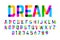 Brush style colorful font