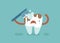 Brush tooth for clean ,dental concept