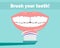 Brush your Teeth, Motivational Flat Vector Banner