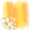 Brushed backgrounds with flowers. Yellow colored