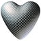 Brushed metal heart with anisotropic material. Isolated