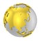 Brushed steel 3D globe gold earth crust