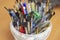 Brushes for drawing. Objects for creativity. Artist`s inventory. Brushes for watercolor