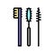 brushes set for false eyelashes applying color icon vector illustration