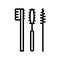 brushes set for false eyelashes applying line icon vector illustration