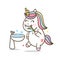 Brushing teeth cartoon, toothbrush vector, brushing teeth, unicorn cartoon,