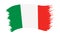 Brushstroke painted flag of Italy